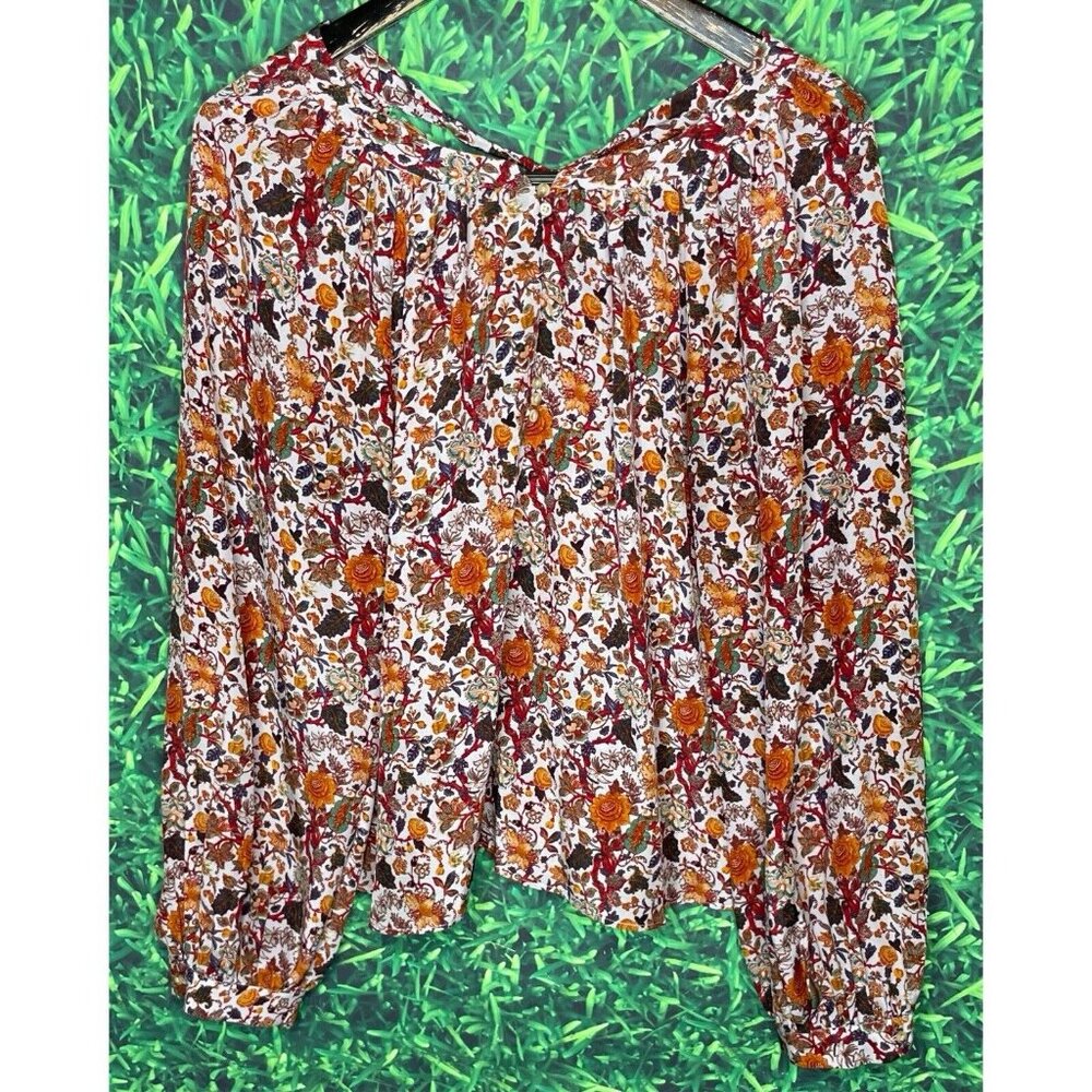 Madewell X Karen Walker Silk Gennaker Floral Boho Blouse Women's Large